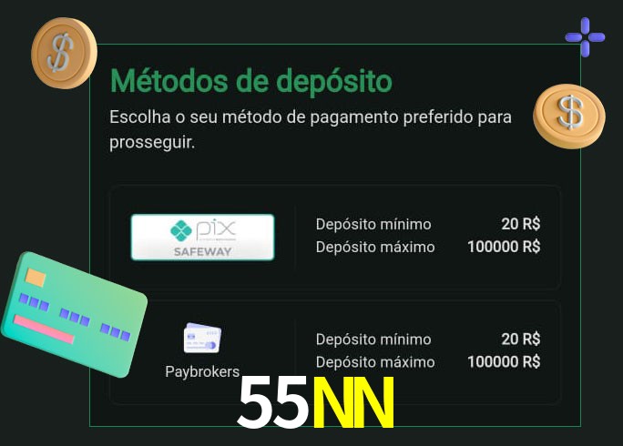 O cassino 55NN oferece uma grande variedade de métodos de pagamento